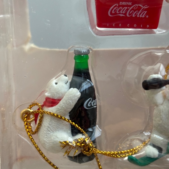 NIB Vintage COCA COLA Trim A Tree Collection Set 5 POLAR BEAR Mini Ornaments NEW - Picture 6 of 15